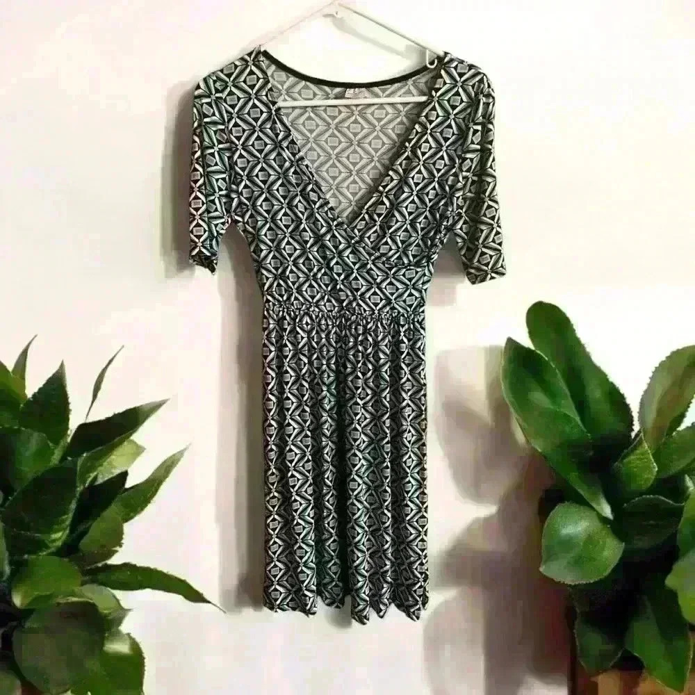 Kailiegh Women's Blue Geometric Dress